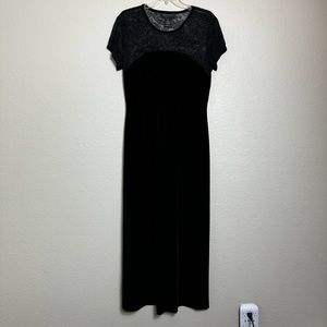 Connected Apparel Dress Size 14 Velvet And Lace Black Stretchy Formal‎ Evening